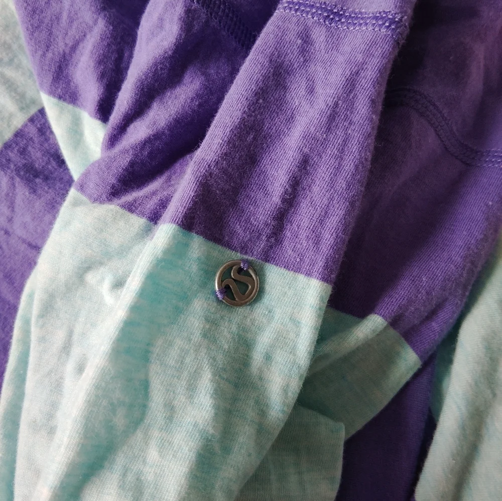 Lululemon Purple and Light Blue Striped Scarf